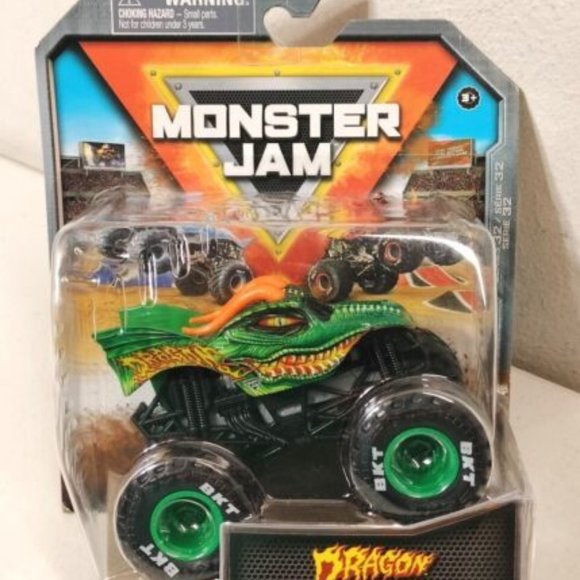 Monster Jam Dragon Truck Green 1/64 Kids Toy Car Series 32 Spin Master 2023 NEW - Picture 1 of 7